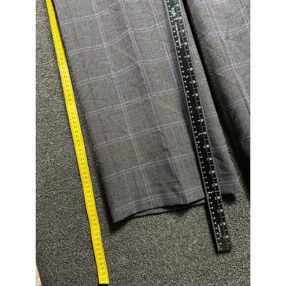 Le Suit Gray Purple Plaid Dress Pants Womens 16 Straight Leg High Rise Casual - Picture 8 of 8
